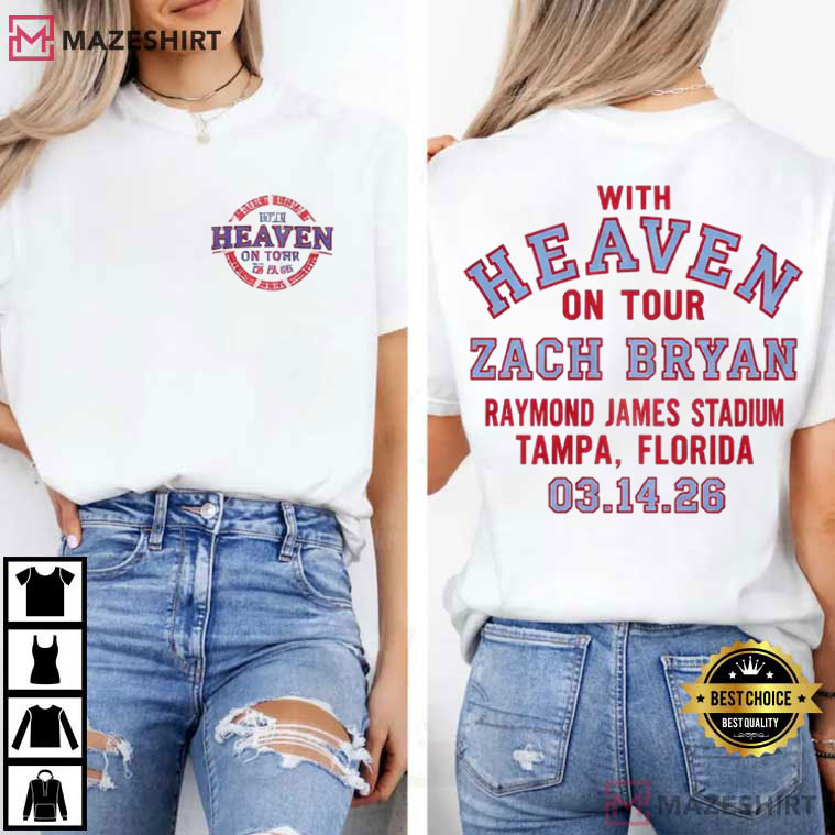 Zach Bryan With Heaven On Tour Mar 14 2026 Tampa FL T-Shirt Zach Bryan With Heaven On Tour Mar 14 2026 Tampa FL T-Shirt
