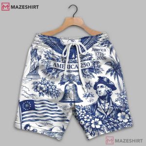 America 250 Years 1776–2026 Vintage Patriotic Hawaiian Shirt (1)