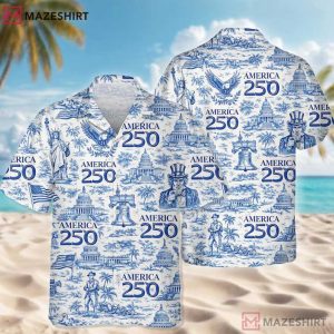 America 250th Anniversary Toile De Jouy Patriotic 1776 2026 Hawaiian Sh (4)