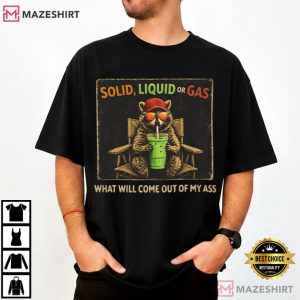 Raccoon Solid Liquid Or Gas Funny Science T Shirt (1)
