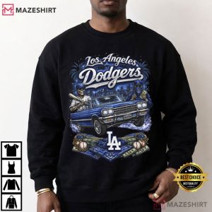 Los Angeles Dodgers Lowrider Car Baseball T Shirt (4)