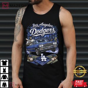 Los Angeles Dodgers Lowrider Car Baseball T Shirt (3)