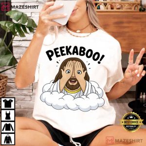 Peekaboo Jesus Funny Christian T Shirt (2)