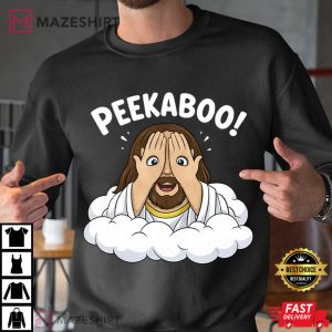 Peekaboo Jesus Funny Christian T Shirt (3)