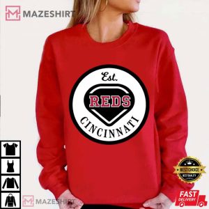 Cincinnati Reds Queen City Baseball Circle Badge Sports Logo T Shirt (4)