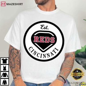 Cincinnati Reds Queen City Baseball Circle Badge Sports Logo T Shirt (1)