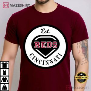 Cincinnati Reds Queen City Baseball Circle Badge Sports Logo T Shirt (2)