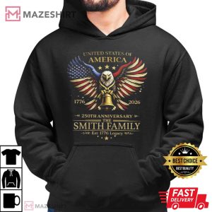 America 250 Years Anniversary Custom Family Name Patriotic T Shirt (4)