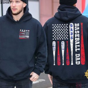 American Flag Baseball Dad Custom T Shirt (4)