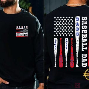 American Flag Baseball Dad Custom T Shirt (2)