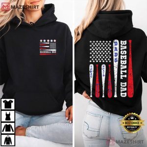 American Flag Baseball Dad Custom T Shirt (3)