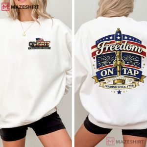 Freedom On Tap Beer Patriotic BBQ Party T Shirt (1)