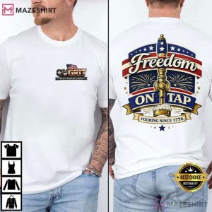 Freedom On Tap Beer Patriotic BBQ Party T Shirt (2)