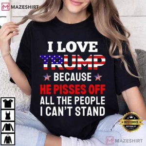 I Love Trump Because He Pisses Funny Trump T Shirt (3)