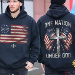 Independence Day One Nation Under God 250 Years American T Shirt (4)