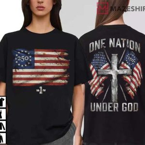 Independence Day One Nation Under God 250 Years American T Shirt (1)