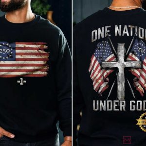 Independence Day One Nation Under God 250 Years American T Shirt (2)