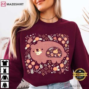 Bear Folk Art Cottage Core Floral T Shirt (4)