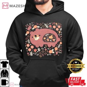 Bear Folk Art Cottage Core Floral T Shirt (3)