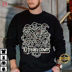 Creepy Clown 10 Freaky Clowns Graphic T Shirt (4)