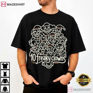 Creepy Clown 10 Freaky Clowns Graphic T Shirt (1)
