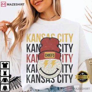 Kansas City Chiefs Smiley Face Beanie Football Fan T Shirt (4)