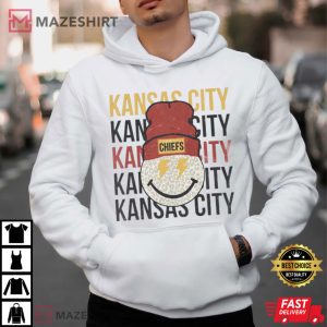 Kansas City Chiefs Smiley Face Beanie Football Fan T Shirt (3)