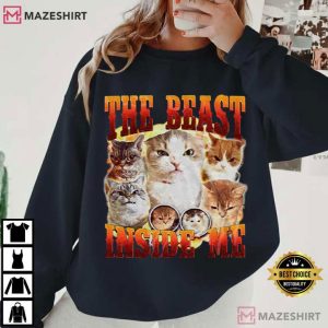 The Beast Inside Me Cat Vintage Meme T Shirt (4)