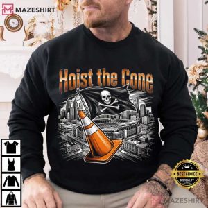 Pirate Flag Traffic Vintage Hoist The Cone Football T Shirt (1)