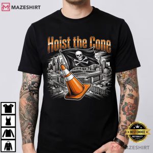 Pirate Flag Traffic Vintage Hoist The Cone Football T Shirt (2)
