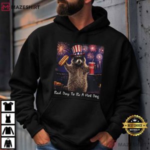 4th Of July Bad Day To Be A Hot Dog Raccoon Funny T Shirt (4)