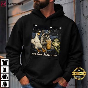 Raccoon Goose Frog We Live Here Now Sports T Shirt (2)