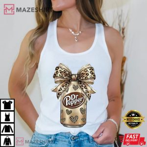 Dr Pepper Leopard Bow Coquette Soda Can Funny Drink Lover T Shirt (1)