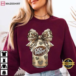 Dr Pepper Leopard Bow Coquette Soda Can Funny Drink Lover T Shirt (2)