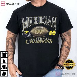 Michigan Wolverines Vintage 1997 National Champions USA T Shirt (1)