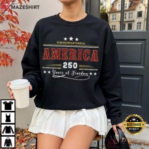 America 250 Year Retro 4th of July Semiquincentennial Patriotic T Shir (1)
