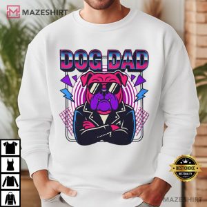 Dog Dad Retro Groovy Dog Lover Gift T Shirt (3)