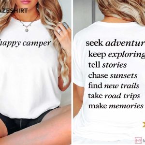 Happy Camper Camping Funny Graphic T-Shirt