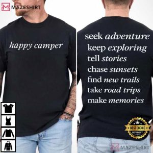 Happy Camper Camping Funny Graphic T Shirt (1)