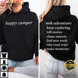 Happy Camper Camping Funny Graphic T Shirt (3)