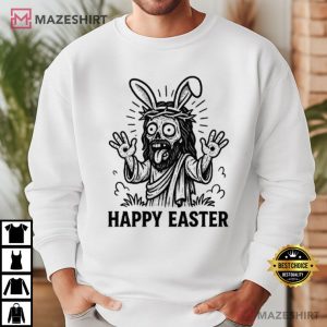 Jesus Bunny Ears Happy Easter T Shirt (1)