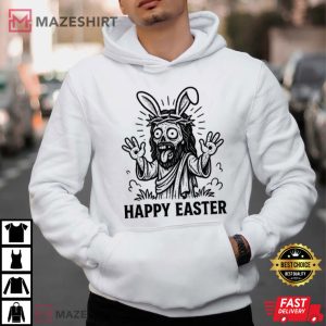 Jesus Bunny Ears Happy Easter T Shirt (2)