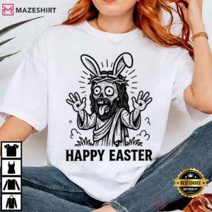 Jesus Bunny Ears Happy Easter T Shirt (3)