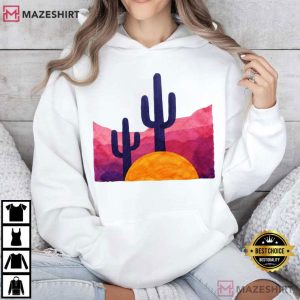 Desert Sunset Cactus Boho Purple Aesthetic Cute T Shirt (3)