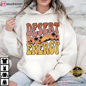Desert Energy Retro Sunset Landscape Palm Boho T Shirt (4)