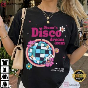 Diana's Disco Dream Team Aut2run For Autism T Shirt (2)