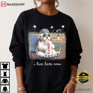 Dog Lover I Live Here Now Funny Shih Tzu Baseball T Shirt (4)