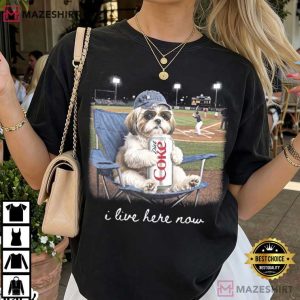 Dog Lover I Live Here Now Funny Shih Tzu Baseball T Shirt (1)