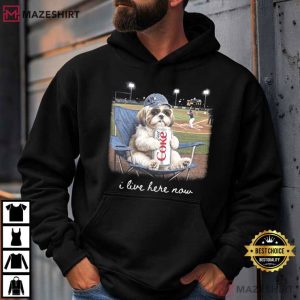 Dog Lover I Live Here Now Funny Shih Tzu Baseball T Shirt (2)