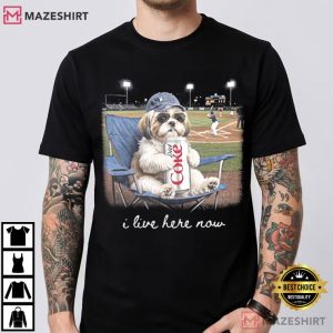 Dog Lover I Live Here Now Funny Shih Tzu Baseball T Shirt (3)